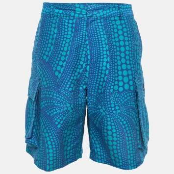 Pre Owned Louis Vuitton × Yayoi Kusama Blue Printed Cargo Shorts L