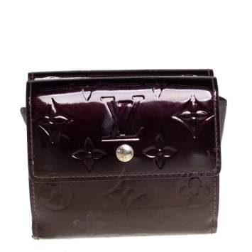 Pre Owned Louis Vuitton Amarante Monogram Vernis Elise Wallet