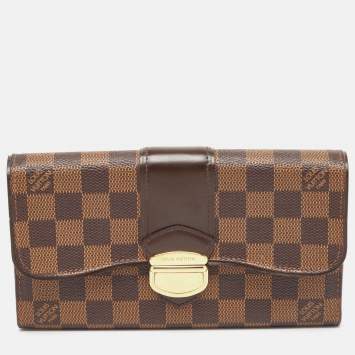 Pre Owned Louis Vuitton Damier Ebene Sistina Wallet