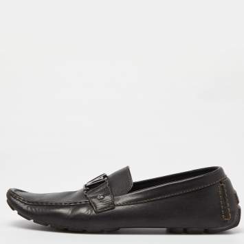 Pre Owned Louis Vuitton Black Leather Monte Carlo Loafers Size 45.5