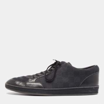 Pre Owned Louis Vuitton Black Damier Graphite Fabric and Leather Offshore Sneakers Size 42
