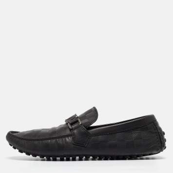 Pre Owned Louis Vuitton Black Leather Hockenheim Loafers Size 41