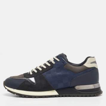 Pre Owned Louis Vuitton Multicolor Leather and  Nubuck Leather Run Away Lace Up Sneakers Size 41.5