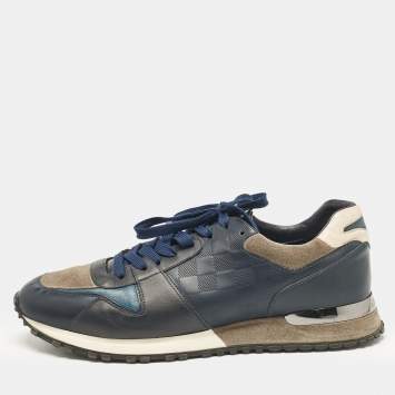 Pre Owned Louis Vuitton Tricolor Leather and Suede Low Top Sneakers Size 44
