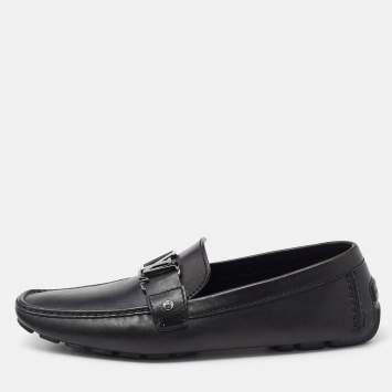 مملوكة مسبقًا Louis Vuitton Black Leather Monte Carlo Loafers Size 44