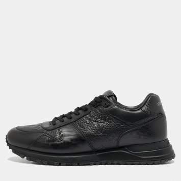Pre Owned Louis Vuitton Black Leather Run Away Low Top Sneakers Size 42