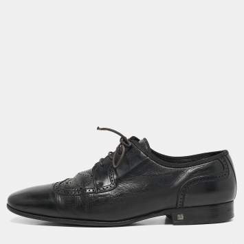 Louis Vuitton Black Leather Lace Up Oxfords Size 41