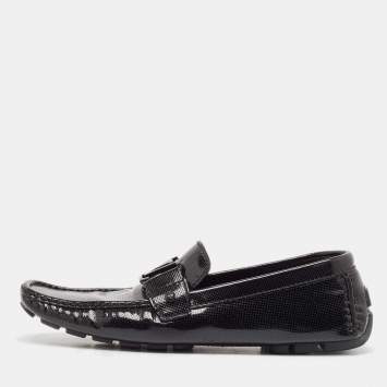 Pre Owned Louis Vuitton Black Patent Leather Monte Carlo Loafers Size 41.5