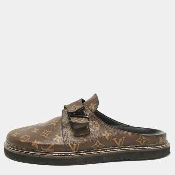 Pre Owned Louis Vuitton Monogram Canvas Easy Mules Size 44