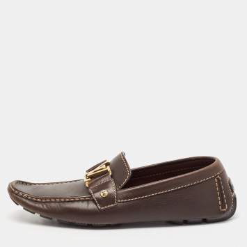 Louis Vuitton Brown Leather Monte Carlo Loafers Size 41.5