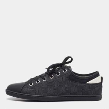 Pre Owned Louis Vuitton Damier Graphite Fabric and Leather Low Top Sneakers Size 40.5
