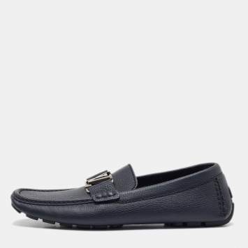 Pre Owned Louis Vuitton Black Leather Monte Carlo Loafers Size 41
