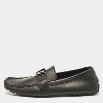 Pre Owned Louis Vuitton Black Leather Monte Carlo Loafers Size 44