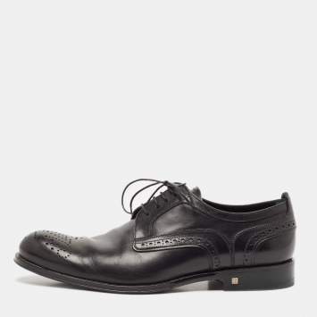 Louis Vuitton Black Leather Lace Up Derby Size 41
