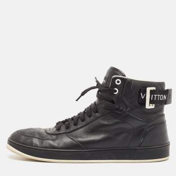 Louis Vuitton Black Leather Rivoli High Top Sneakers Size 43