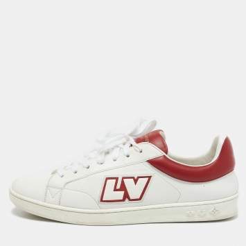 Louis Vuitton White Leather Luxembourg Lace Up Sneakers Size 42