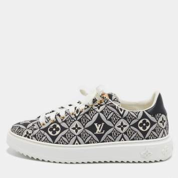 Pre Owned Louis Vuitton Monogram Canvas and Leather LV Trainers Sneakers Size 42 