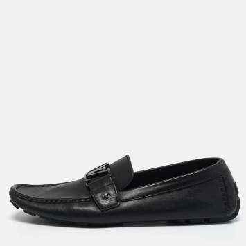 Louis Vuitton Black Leather Monte Carlo Loafers Size 42.5