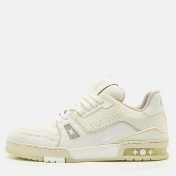 Louis Vuitton White Leather LV Trainer Sneakers Size 42.5