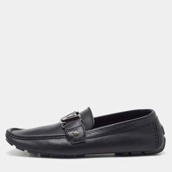 Louis Vuitton Black Leather Monte Carlo Loafers Size 40