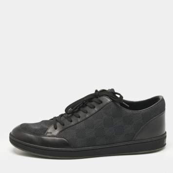 Louis Vuitton Black Leather and Neoprene Offshore Lace Up Sneakers Size 43