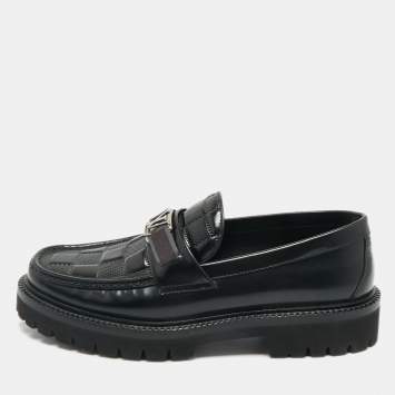 Louis Vuitton Damier Graphite Leather Major Loafers Size 40.5