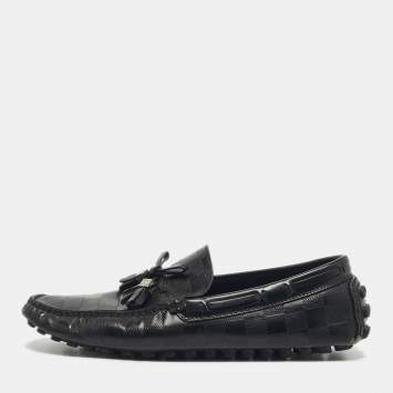 Pre Owned Louis Vuitton Black Leather Gloria Loafers Size 40
