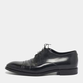 Pre Owned Louis Vuitton Black Damier Embossed Leather Lace Up Oxfords Size 40