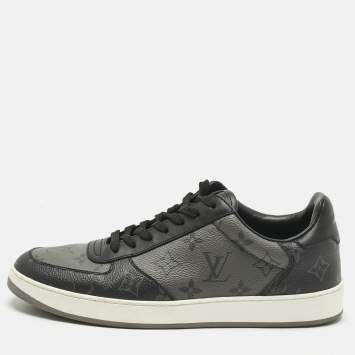 Pre Owned Louis Vuitton Reverse Monogram Eclipse Canvas Rivoli Sneakers Size 41
