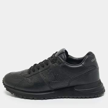 Pre Owned Louis Vuitton Black Monogram Leather Run Away Low Top Sneakers Size 40