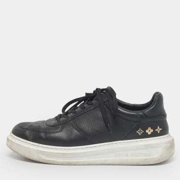 Pre Owned Louis Vuitton Black Leather Beverly Hills Low Top Sneakers Size 41