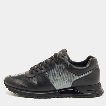 Pre Owned Louis Vuitton Black/Grey PVC and Leather Run Away Low Top Sneakers Size 43