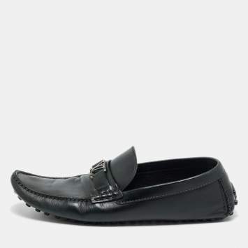 Pre Owned Louis Vuitton Black Leather Monte Carlo Loafers Size 44