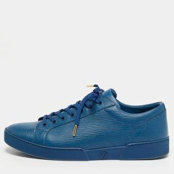 Pre Owned Louis Vuitton Concorde Size 43 Blue Epi Leather Low Top Sneakers