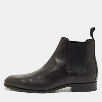 مملوكة مسبقًا حذاء تشيلسي لويس فيتون أسود بطول الكاحل مقاس 43.5