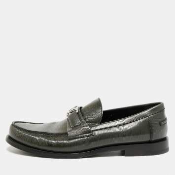 مملوكة مسبقًا Louis Vuitton Major Size 42.5 Dark Green Epi Leather Slip On Loafers