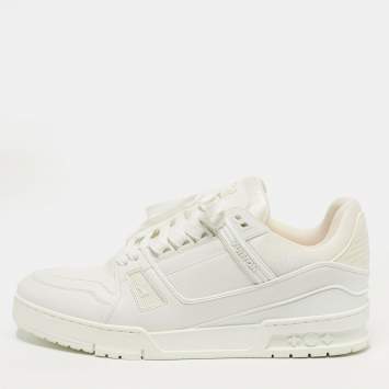مملوكة مسبقًا Louis Vuitton LV Trainer Size 42.5 White Leather Low Top Sneakers
