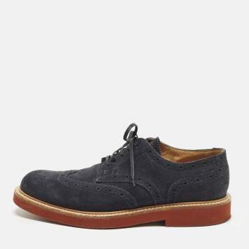 مملوكة مسبقًا Louis Vuitton Size 41 Navy Blue Suede Brogues