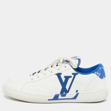 مملوكة مسبقًا Louis Vuitton Charlie Size 42.5 White/Blue Fabric and Faux Leather Low Top Sneakers