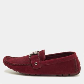مملوكة مسبقًا Louis Vuitton Monte Carlo Size 41 Dark Red Suede Slip On Loafers