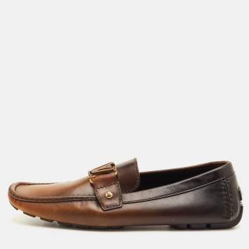 مملوكة مسبقًا Louis Vuitton Monte Carlo Size 42.5 Brown Two-Tone Leather Slip On Loafers