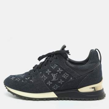 Pre Owned Louis Vuitton Run Away Size 39 Blue Monogram Denim Low Top Sneakers