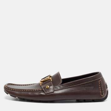 Pre Owned Louis Vuitton Monte Carlo Size 43 Brown Leather Loafers