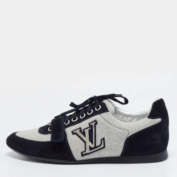 مملوكة مسبقًا Louis Vuitton Stardust Size 42.5 Grey/Navy Blue Jersey and Suede Low Top Sneakers