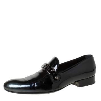 مملوكة مسبقًا Louis Vuitton Anthracite Patent Leather Glass Dome Loafers Size 42.5