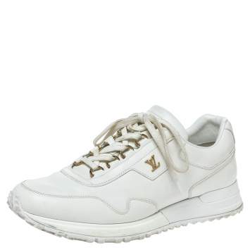 Pre Owned Louis Vuitton White Leather Run Away Low Top Sneakers Size 39.5 