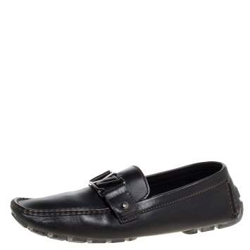Pre Owned Louis Vuitton Black Leather Monte Carlo Loafers Size 43.5
