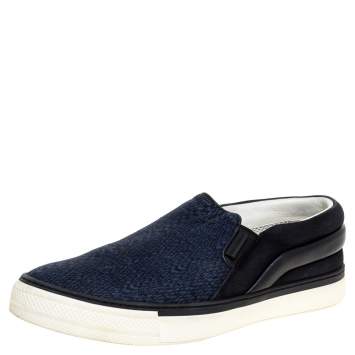 Pre Owned Louis Vuitton Suede Leather And Fabric Twister Slip On Sneakers Size 41.5