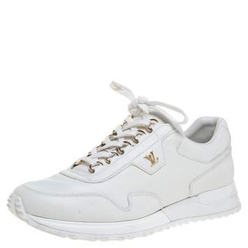 Pre Owned Louis Vuitton White Leather Run Away Low Top Sneakers Size 40.5