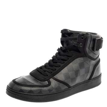 Pre Owned Louis Vuitton Grey/Black Damier Graphite Canvas Rivoli High Top Sneakers Size 42